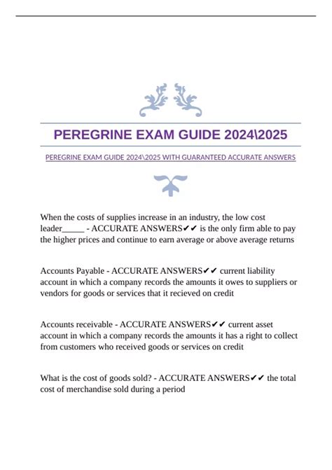 Read Online Peregrine Assessment Study Guide 