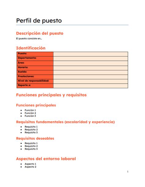 Perfil De Puesto