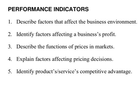 performance indicators deca