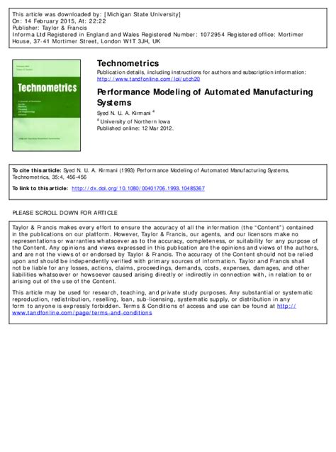 Performance Modeling Of Automated Manufacturing Systems Prentice Hall Information And System Sciences Series