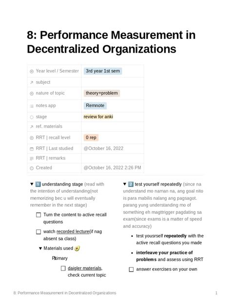 Read Online Performance Measurement In Decentralized Organizations Edition 14 