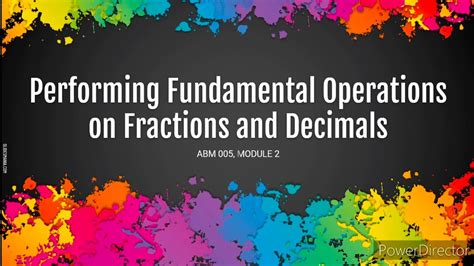 Performing Fundamental Operations With Fractions And Decimals Operations With Fractions And Decimals - Operations With Fractions And Decimals