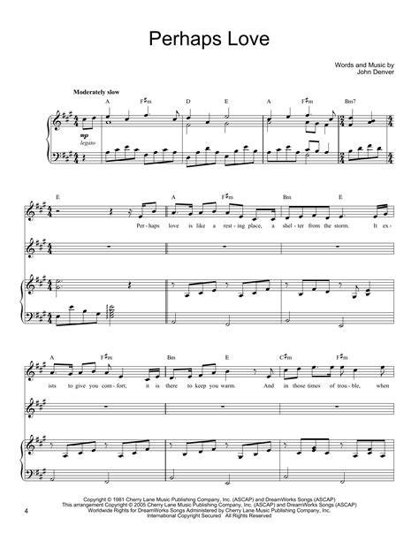 perhaps love sheet music