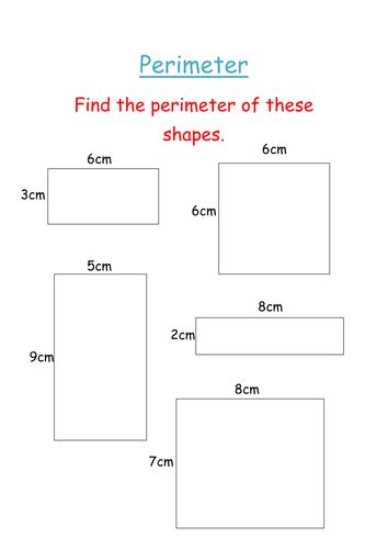 Perimeter Of Squares And Rectangles Sheet Teaching Resources Perimeter Of Rectangles Worksheet - Perimeter Of Rectangles Worksheet