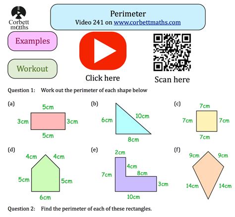 Perimeter Textbook Exercise Corbettmaths Measuring Perimeter Worksheet - Measuring Perimeter Worksheet