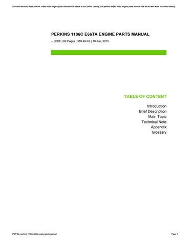 Full Download Perkins 1106C E66Ta Engine Parts Manual 