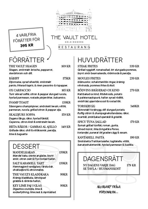 persöns restaurang meny