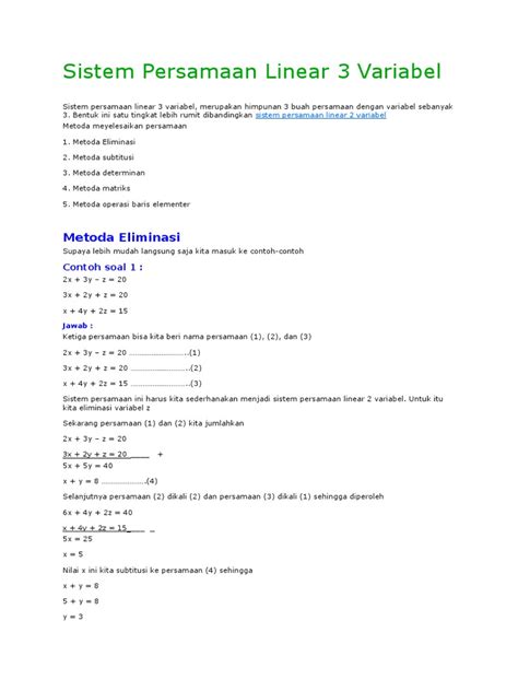 persamaan linear 3 variabel | Thng k video YouTube cho Cara mudah
