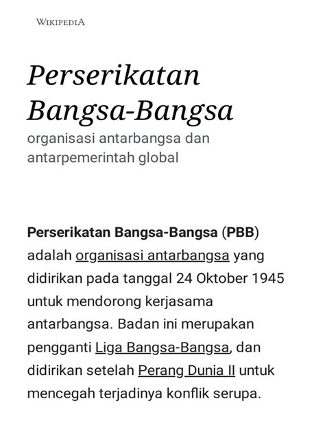 Perserikatan Bangsa Bangsa Wikipedia Bahasa Indonesia Ensiklopedia Bebas Salah Satu Bentuk Pengakuan Pbb Terhadap Kedaulatan Indonesia Adalah - Salah Satu Bentuk Pengakuan Pbb Terhadap Kedaulatan Indonesia Adalah