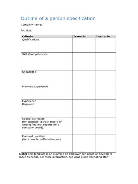 person specification for burger king