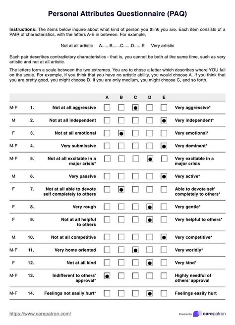 Personal Attributes Questionnaire