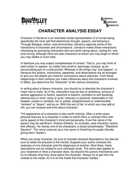 personal character essay examples