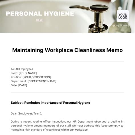 personal hygiene memo sample