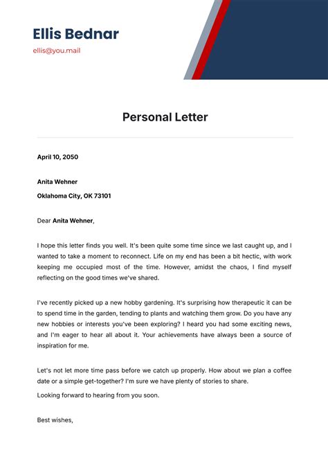 Personal Letter Example