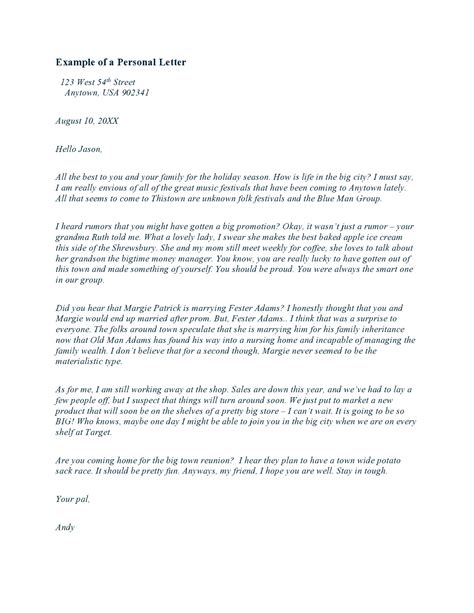 Personal Letter Format