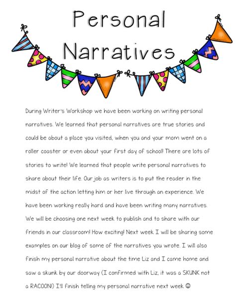 Personal Narrative 3rd Grade   15 Personal Narrative Mini Lessons True Life I - Personal Narrative 3rd Grade