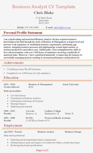 Personal Profile For Cv Examples