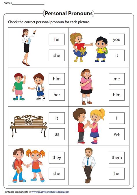 Personal Pronouns Elementary Worksheet Personal Pronoun Worksheet - Personal Pronoun Worksheet