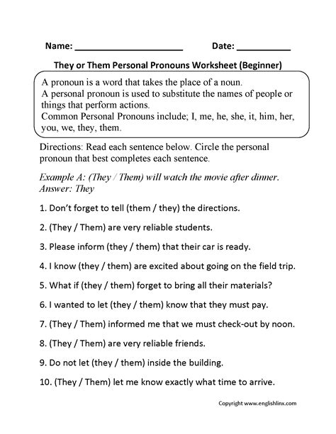 Personal Pronouns In Sentences Worksheets Englishlinx Com Personal Pronoun Worksheet 8th Grade - Personal Pronoun Worksheet 8th Grade