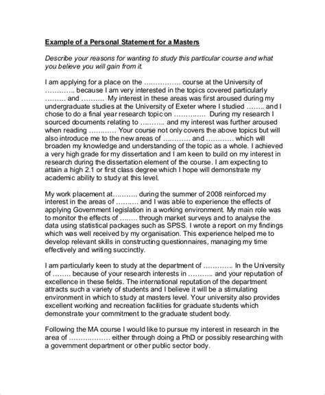 Personal Statement Sample For Master Of Science In Management