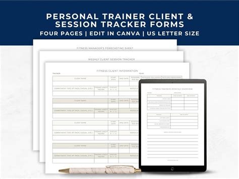 Personal Trainer Session Tracking Sheet