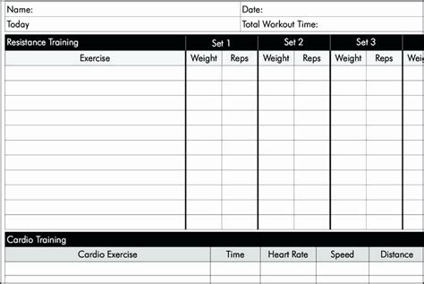 Personal Training Session Tracking Sheet