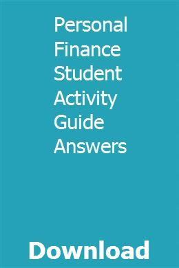 Read Online Personal Finances Student Activity Guide Answers 