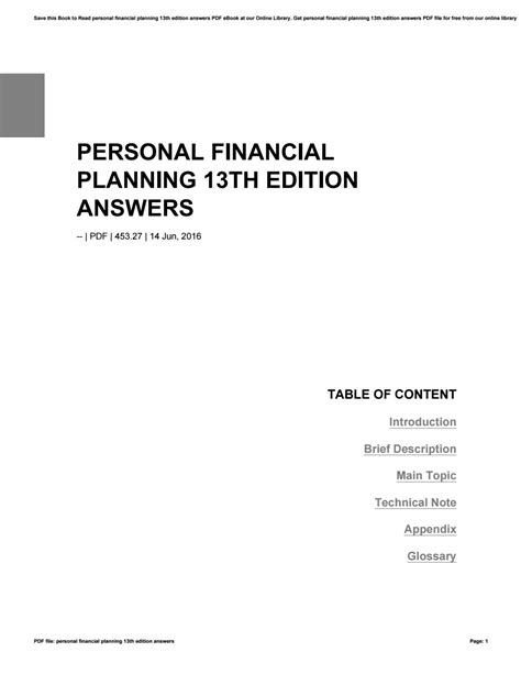 Full Download Personal Financial Planning 13Th Edition Answers 