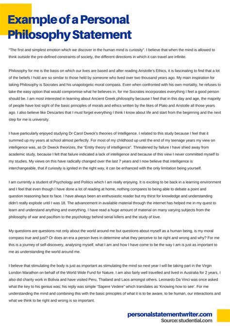 Read Online Personal Philosophy Paper Example 