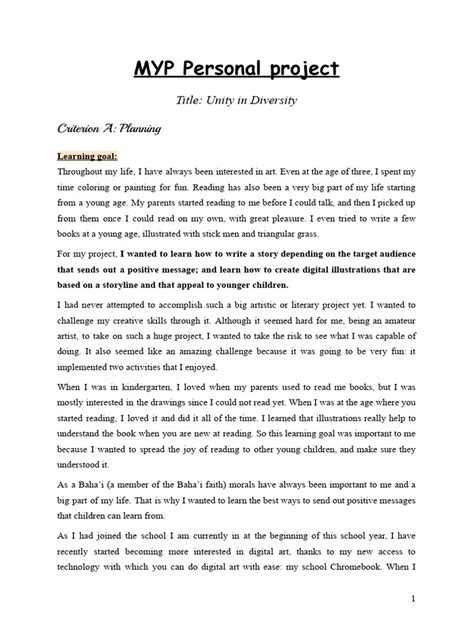 Full Download Personal Project Paper Example 