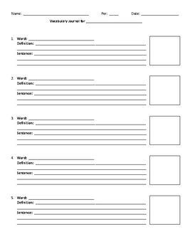 Full Download Personal Vocabulary Journal Template 
