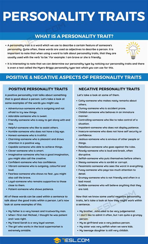 Personality And Character Traits Personality Traits Worksheet - Personality Traits Worksheet
