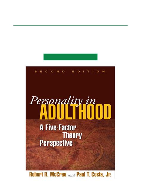 personality in adulthood second edition a five factor theory perspective
