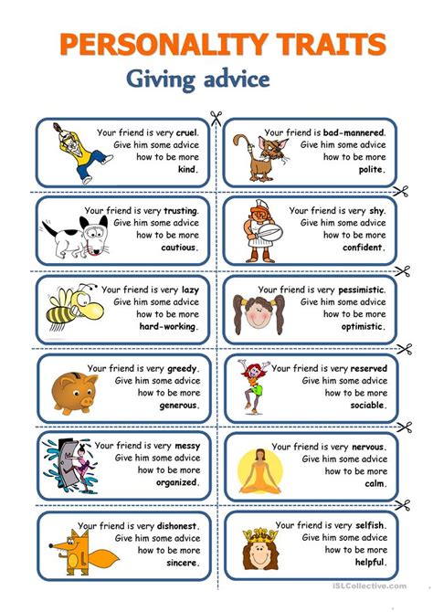 Personality Traits Worksheet   Personality And Character Traits - Personality Traits Worksheet