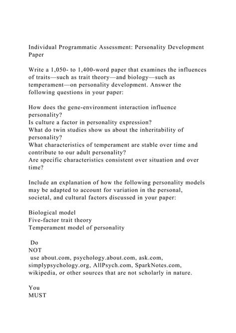 Read Personality Development Paper 