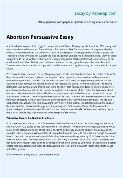 Read Online Persuasion Papers On Abortion 