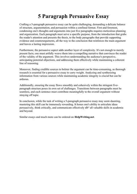 persuasive essay of 5 paragraph about football