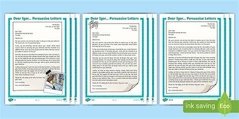 persuasive letter comprehension