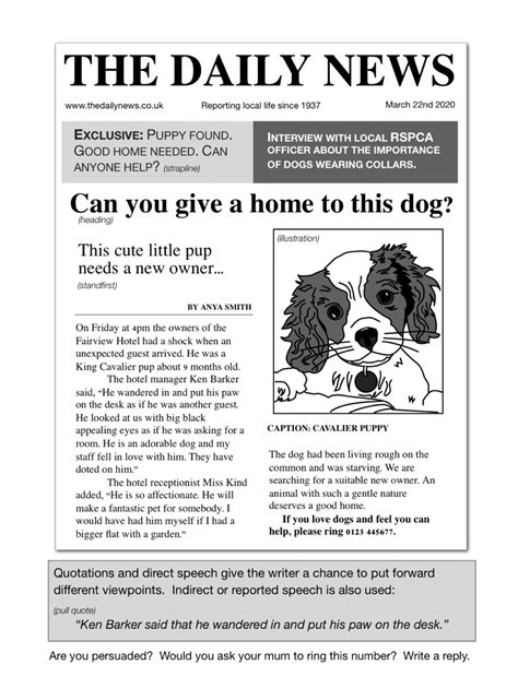Persuasive Newspaper Articles Examples Year 4
