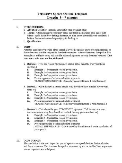 Persuasive Speech Outline