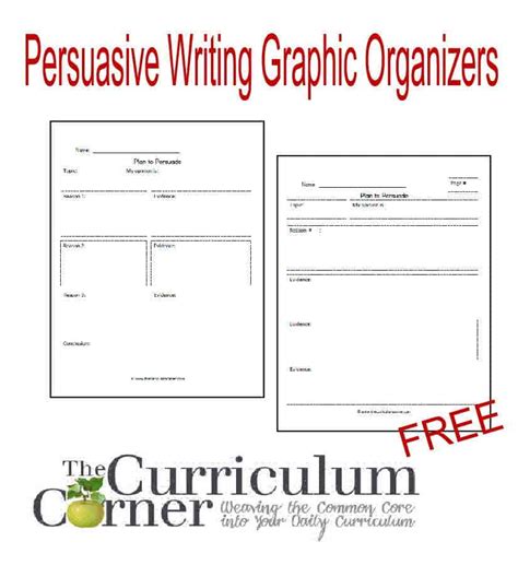 Persuasive Writing Graphic Organizers The Curriculum Corner Persuasive Writing Graphic Organizer - Persuasive Writing Graphic Organizer