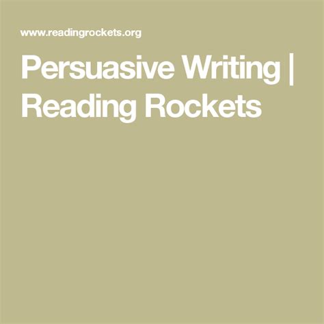 Persuasive Writing Reading Rockets Lesson Plans For Persuasive Writing - Lesson Plans For Persuasive Writing