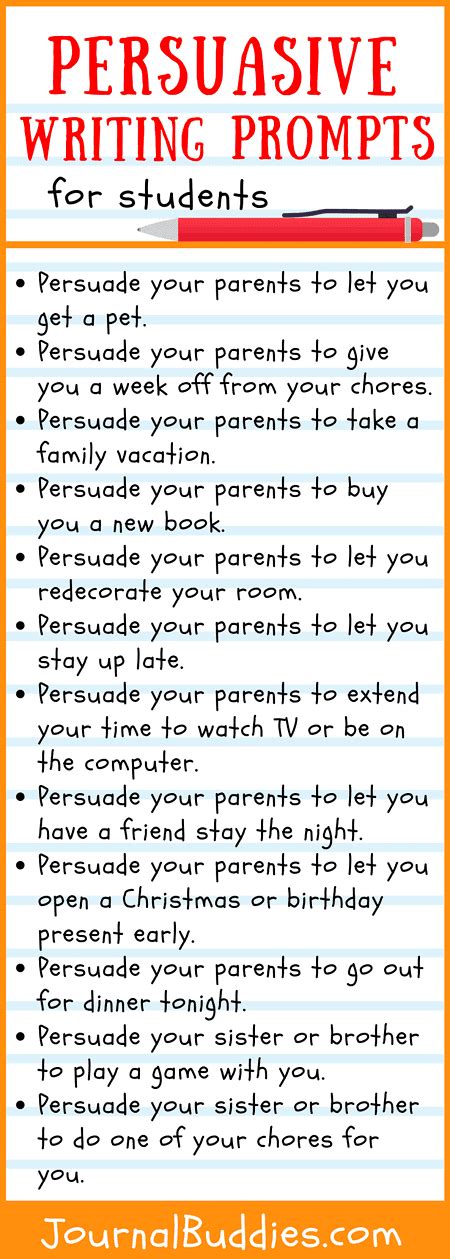 Persuasive Writing Topics Elementary   51 Great Persuasive Writing Prompts For Middle School - Persuasive Writing Topics Elementary