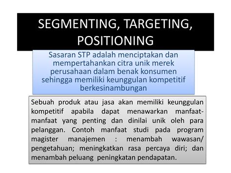 pertanyaan tentang segmentasi targeting positioning
