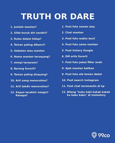 Pertanyaan Truth Or Dare   60 Pertanyaan Truth Or Dare Yang Seru Deg - Pertanyaan Truth Or Dare