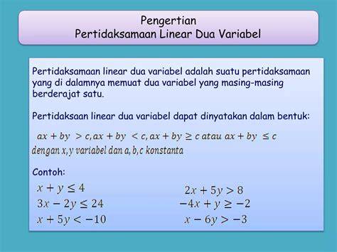 pertidaksamaan linear dua variabel smk