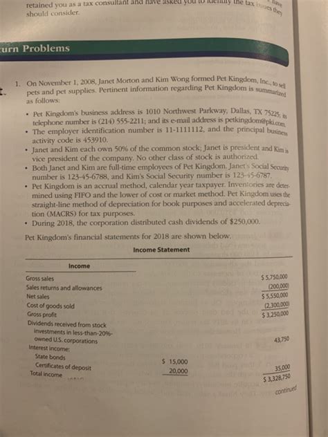 pet kingdom tax return problem solution
