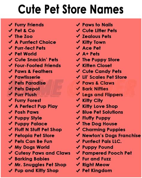 pet shop names uk