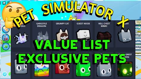 Pet Sim X Value List