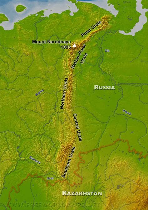 peta pegunungan ural